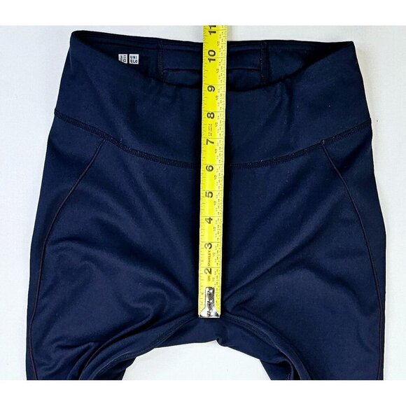 Uniqlo Size Small 28" Inseam Navy AIRism Hidden Pocket Women's Logo Yoga Pants - Picture 3 of 13